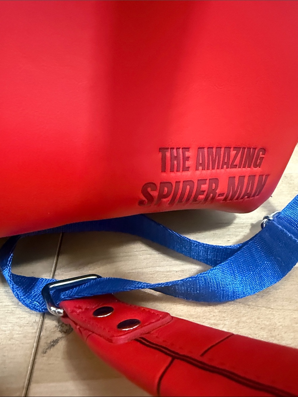 Loungefly Red and Blue Spider-Web Mini Backpack - Picture 4 of 4